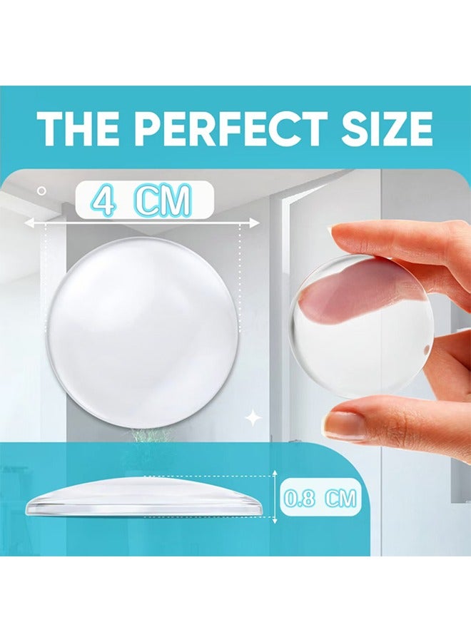 Beauenty Wall Door Handle Stopper, Strongest Round Wall Shield Cushion, Quiet Wall Protector for Door Handle, Guard Door Bumper Silencer Self - Adhesive, 6 Pieces of Clear Rubber Knob - Image 2
