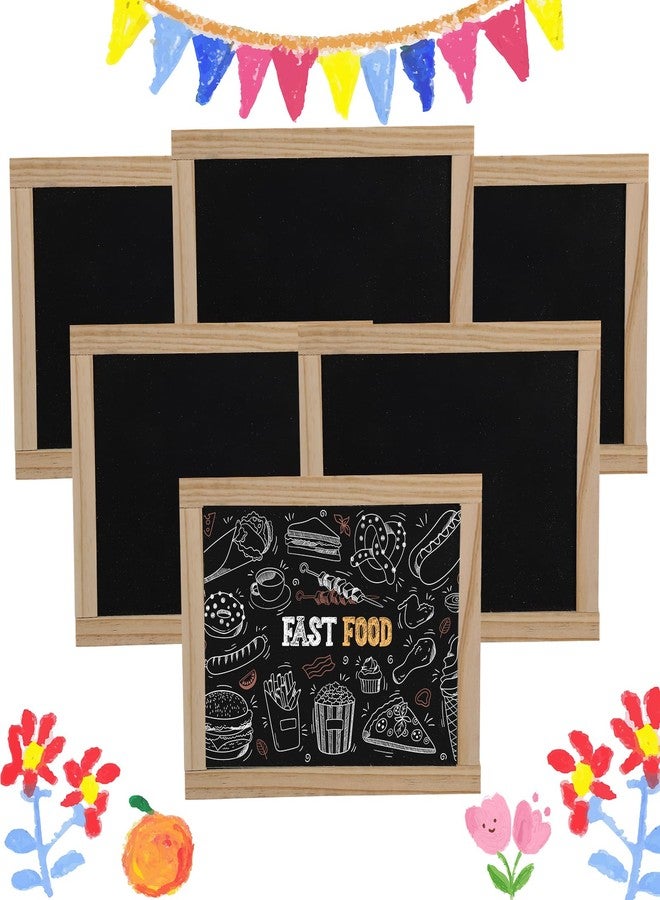 Harloon 6 Pcs 10.5" x 8.5" Framed Chalkboard Bulk Double Sided Wood Tabletop Small Chalkboard Signs Mini Blackboard Classroom School Supplies for Party Home Office Art Craft Birthday Wall Menu Food - Image 1