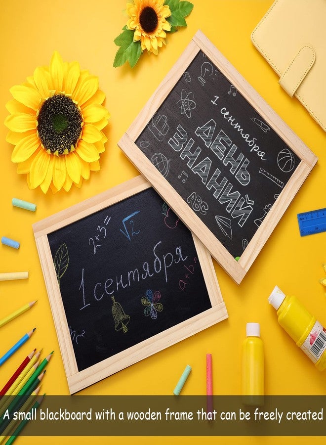 Harloon 6 Pcs 10.5" x 8.5" Framed Chalkboard Bulk Double Sided Wood Tabletop Small Chalkboard Signs Mini Blackboard Classroom School Supplies for Party Home Office Art Craft Birthday Wall Menu Food - Image 2