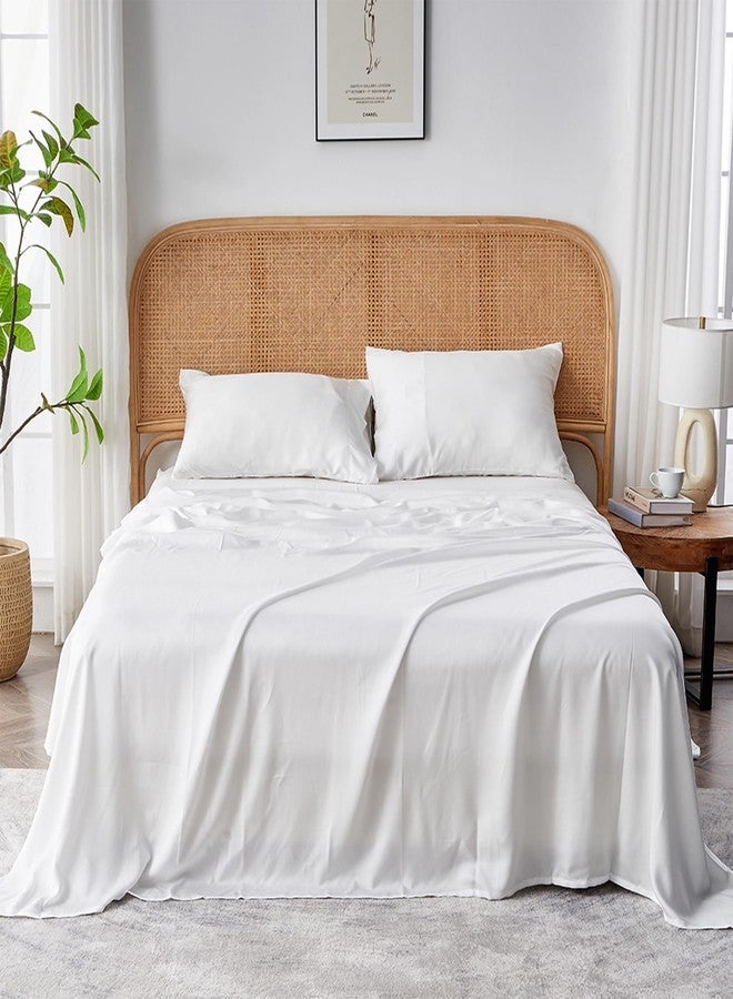Sijo AiryWeight Tencel Sheet Set, 100% Lyocell Derived from Eucalyptus, Buttery Soft, Architectural Digest 2022 Best Cooling Sheets Winner, 1 Top Sheet Only (Snow, King/Cal King) - Image 2