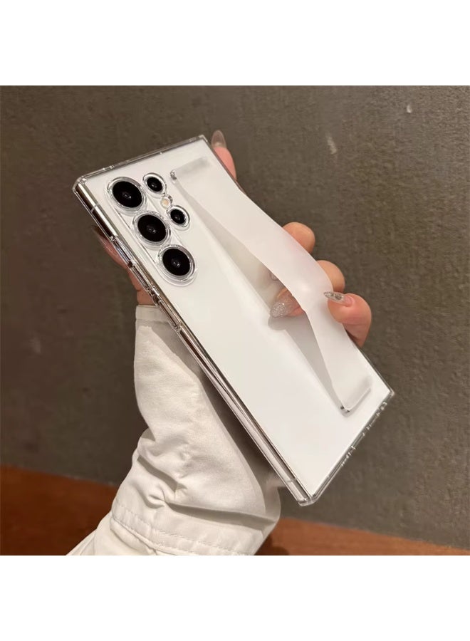 Galaxy S24 Ultra Case with Silicon Wrist Strap – Shockproof, Anti-Fingerprint, Slim Protective Cover - Clear HD - Image 3