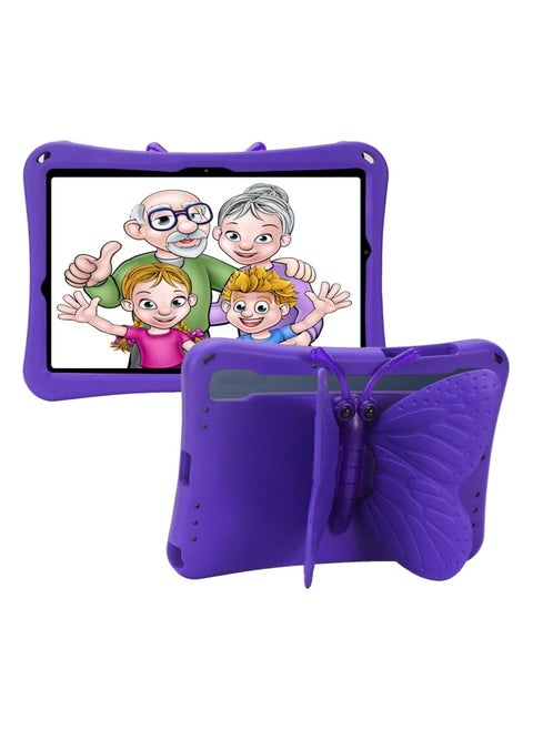 Kids Case for Galaxy Tab A9 Plus/Tab S7 / Tab S8 / Tab S9 / Tab S9 FE 11.0 Inch 2023, Lightweight Safe EVA 360 Degree 3D Butterfly Kickstand Shockproof Kids Friendly Case (Purple Butterfly)