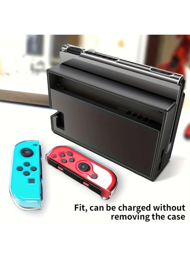 حافظة واقية شفافة فائقة النحافة خفيفة الوزن لـ Nintendo Switch قابلة للاتصال بالقاعدة مضادة للصدمات بتصميم ثلاثي في واحد قابل للفصل - Image 3