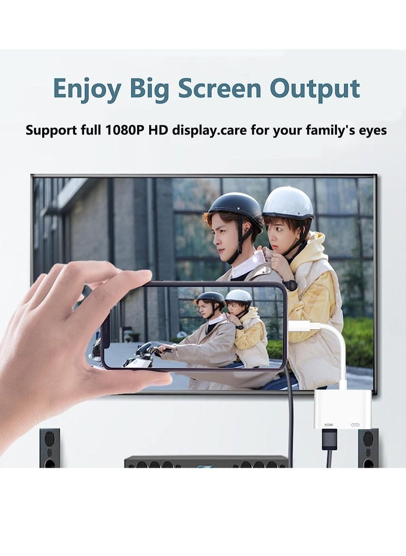 Generic [Apple MFi Certified] Lightning to HDMI Digital AV Adapter for iPhone，1080P Digital Sync Screen Converter Charging Port for iPhone/iPad 1080P HDMI Converter for HD TV/Projector/Monitor  - Image 5