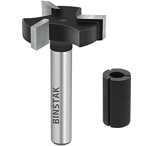 BINSTAK CNC Spoilboard Surfacing Router Bits, 1/4 inch Shank 1 inch Cutting Diameter, Slab Flattening Router Bit Planing Bit Wood Planing Bit Dado Planer Bit by BINSTAK (Carbide) - Image 1