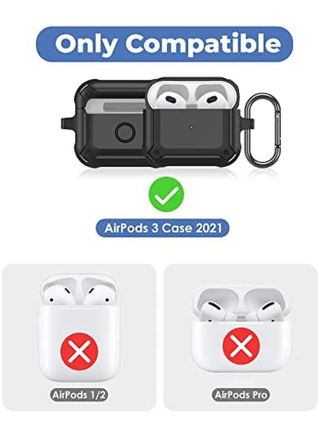 Procases Airpods 3 Case Cover 2021 Shockproof Scratch Resistant Tpu Carrying Case Skin With Keychain For Airpods 3Rd Generation Charging Case 2021 Black - Image 2