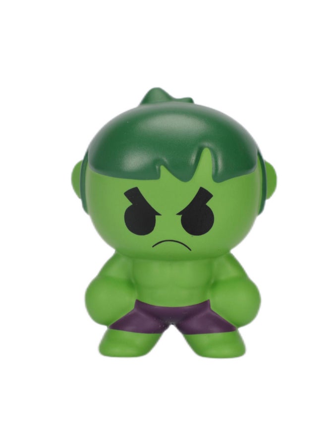 MARVEL The Hulk Angry Expression Mochi Squishy Doll Green and Purple 10 x 10 x 10 cm VJ24447-L - Image 1