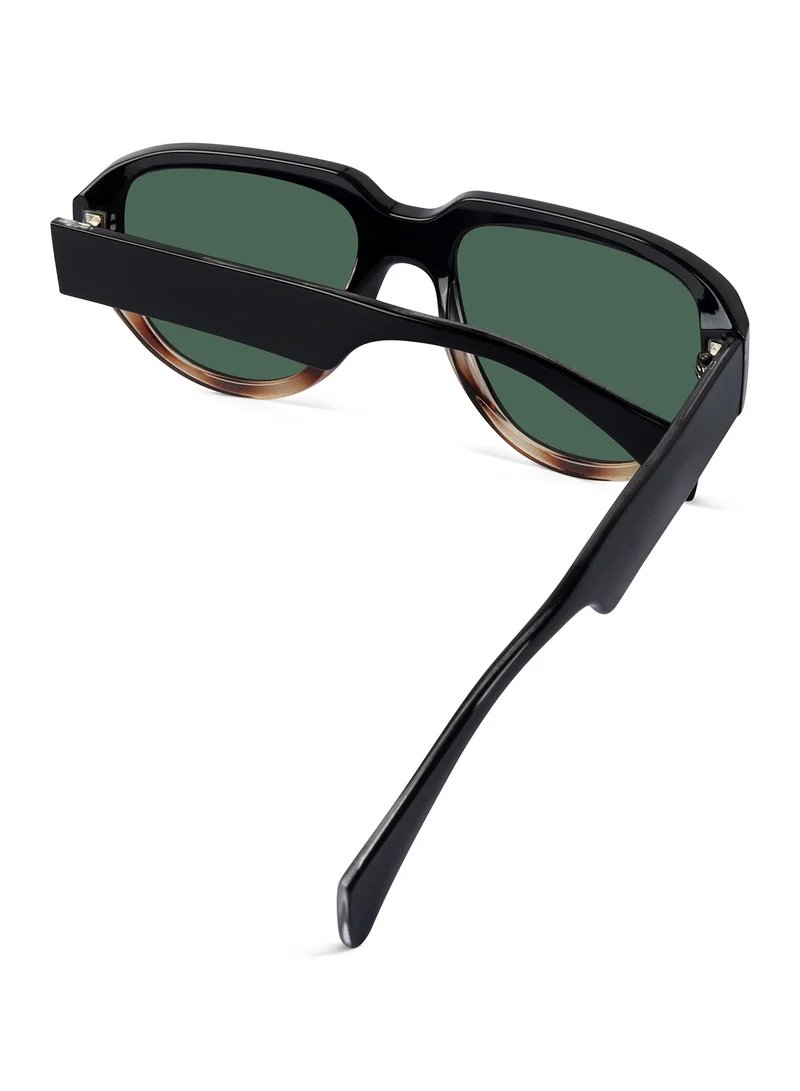 Woggles Red Pappy Lumivista Green Oversized Sunglasses