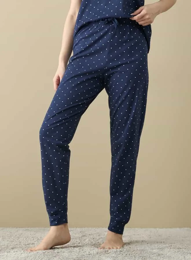 Splash FAV All-Over Polka Dot Print T-shirt and Pyjama Set