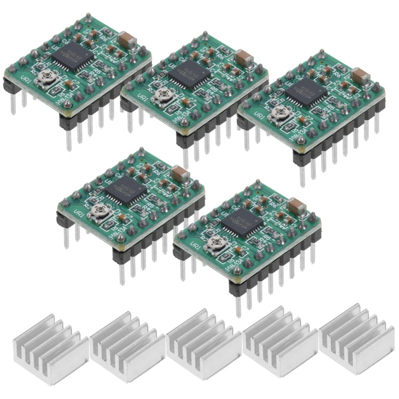 5 Pcs Stepper Motor Driver Module With Heat Sink For Printer Full Half Step Circuit Protection - Image 2