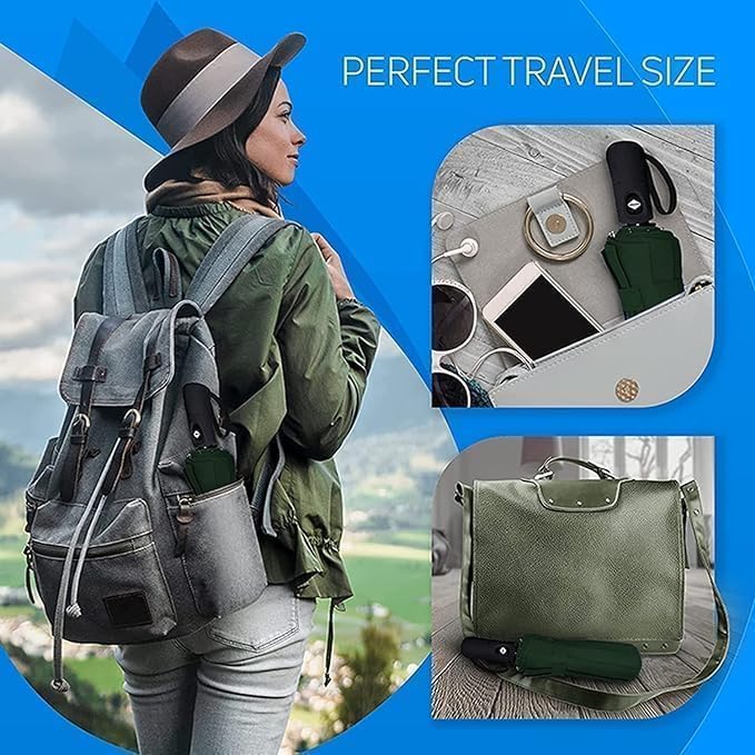 FIgment Windproof Travel Umbrella, Automatic Open Close, Big Size for Men, Women, Kids, UV Protection, Stylish Folding Umbrella, Compact 3 Fold Design, Rain and Sun Umbrella, Lightweight - Image 4