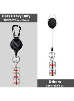 FENGCHUNS Durable Pull Retractable Keychain Lanyard,Heavy Duty Retractable Lanyard Badge Holders With Carabiner,Tactical Id Badge Reels Retractable Key Card Holder With 32'' Steel Retractable Cord  - Image 4