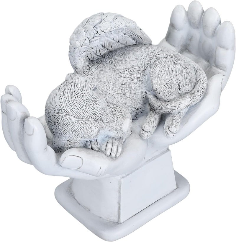 Repeated assemble detach compatible CCYLEZ Pet Memorial Statue, Hand Cast Angel Gravestone Outdoor Garden Decor, Resin Pet Memorial Stone for Pet Loss Remembrance Trendy natural tone options - Image 2
