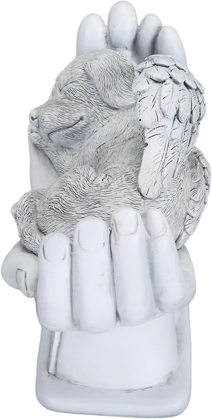 Repeated assemble detach compatible CCYLEZ Pet Memorial Statue, Hand Cast Angel Gravestone Outdoor Garden Decor, Resin Pet Memorial Stone for Pet Loss Remembrance Trendy natural tone options - Image 1