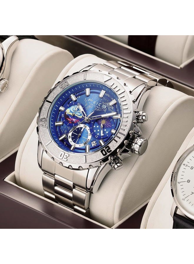 FEICE FK131 Watch - Exquisite Timepiece with Celestial Background and Timing Function (Blue) - Image 2