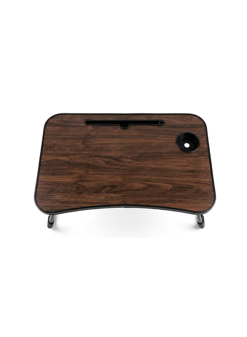 Folding Bed Laptop Table with iPad Holder Cup Slot Adjustable Anti Slip Legs - Image 2