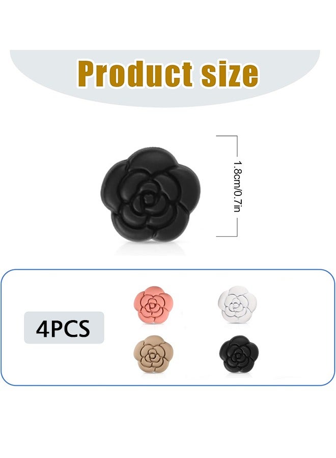 4pcs Hijab Magnetic Pins, Multipurpose Pinless Magnetic, Hijab Pins Scarf Magnetic Pin, Colorful Hijab Pins for Women Hijabs Clothes   (Camellia Style) - Image 2