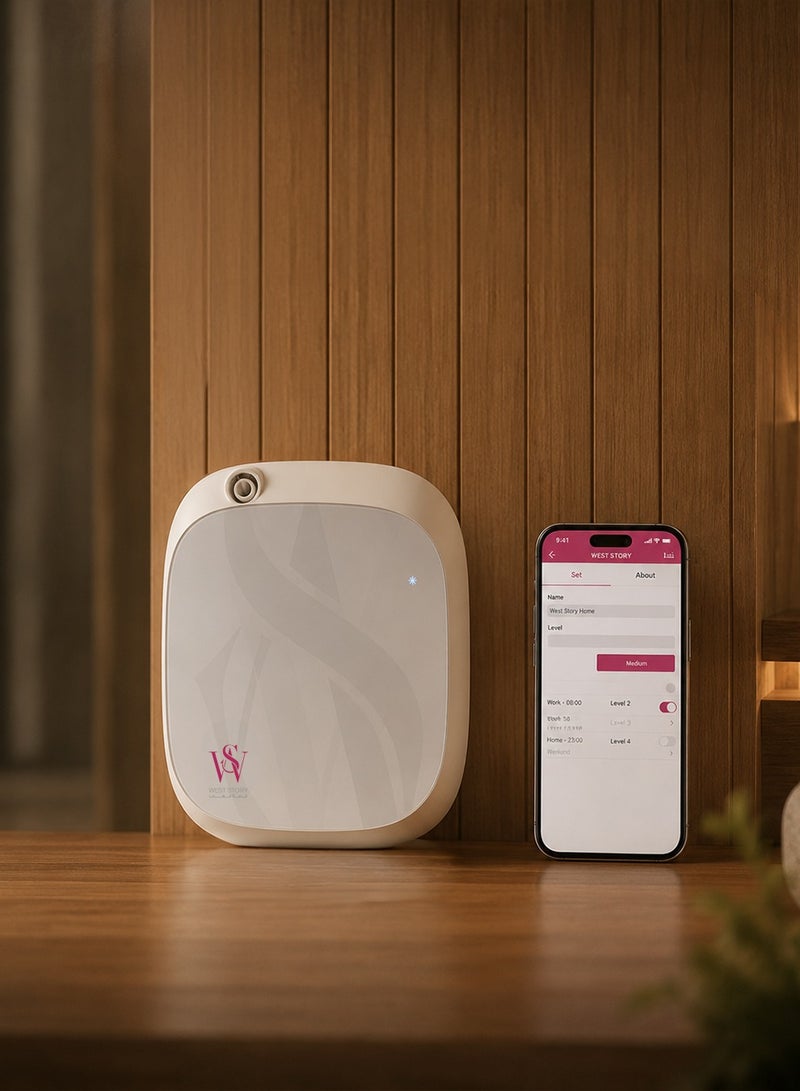 West Story M100 Electric Diffuser Covers 100 to 200 cubic meters Suitable for small spaces, 100ml essential oil bottle, nano technology scent diffuser, easy control via Bluetooth to adjust the aroma intensity, operating hours and operating days, child safety lock, spreads the scent evenly in the place, can be installed directly into the electrical outlet - Image 3