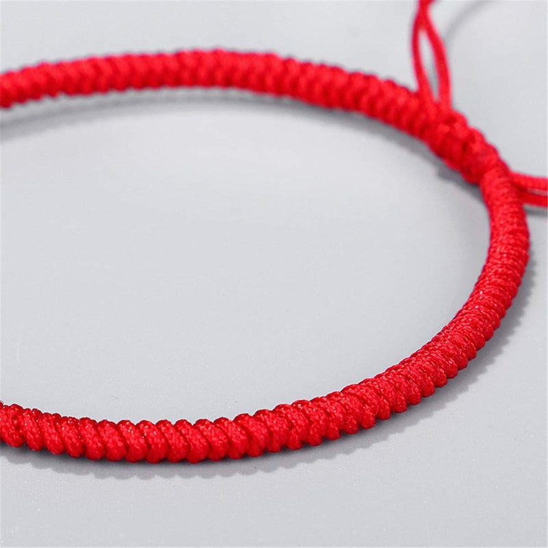 Nanafast 2 Pcs Tibetan Copper Beads Bracelet Adjustable Handmade Braided Copper Bracelet Set for Women Men Lucky Tibetan Bracelet Gifts Red - Image 4