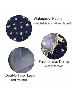 AIPAO Shower Caps for Women,3 PACK Adjustable Bath Caps with Double layer Lined, Waterproof & Durable (Multi-colored4)  - Image 3