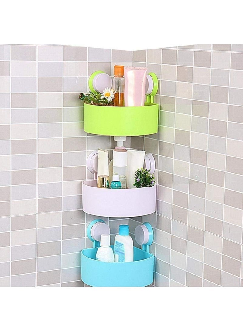 ECVV Plastic Bathroom Corner Caddy with Suction Cup - Random Color - Image 5