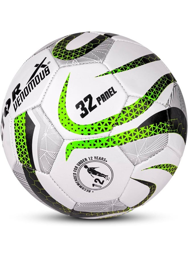 Vector X Venomous Machine Stitched Football – Durable Soccer Ball with Pump for Training & Matches, Size 5, Green - Image 4