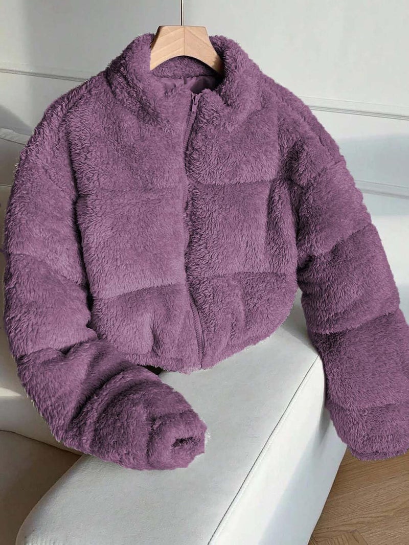 KOTTY Women's Coral Fabric Altdorf Purple Jacket (Purple,L) KTTWOMENSJACKET358L - Image 5