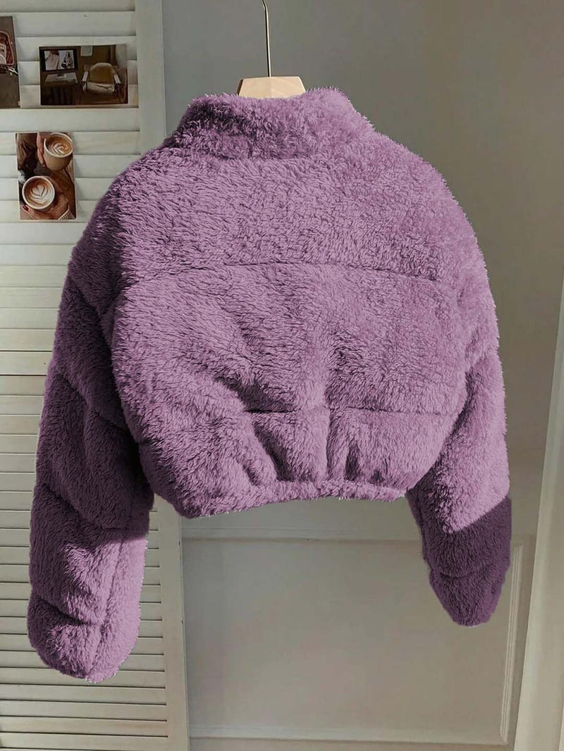 KOTTY Women's Coral Fabric Altdorf Purple Jacket (Purple,L) KTTWOMENSJACKET358L - Image 3