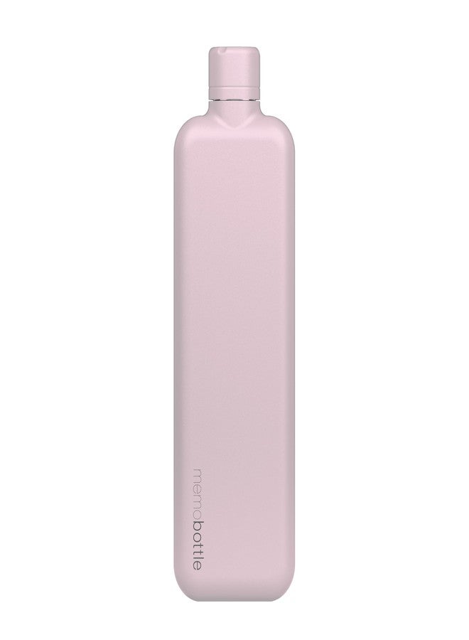memobottle Slim memobottle - Stainless Steel - 20oz / 600ml - Slim & flat water bottle designed to fit in your bag - Pink Salt - Image 1