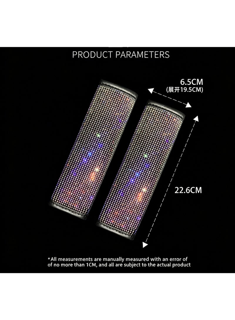 Bling Rhinestone Car Seat Belt Covers, Universal Diamond Seat Belt Shoulder Pads for Women, Crystal Safety Belt Protector, Car Interior Accessories - Image 1