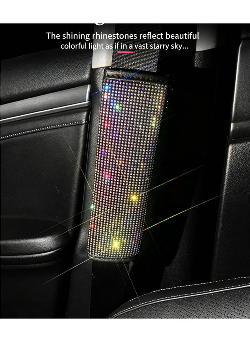 Bling Rhinestone Car Seat Belt Covers, Universal Diamond Seat Belt Shoulder Pads for Women, Crystal Safety Belt Protector, Car Interior Accessories - Image 2