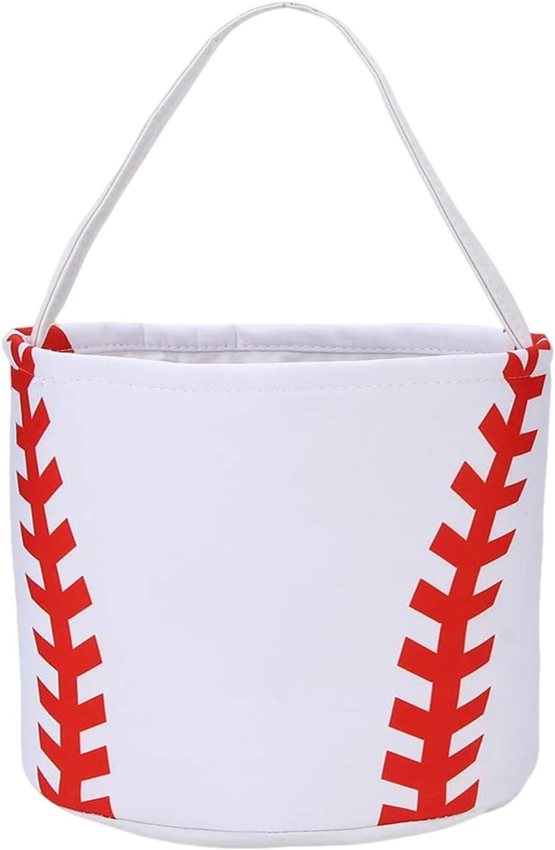 XinblueCo Baseball Basket Easter Baskets for Canvas Easter Egg Hunt Baskets - Image 1