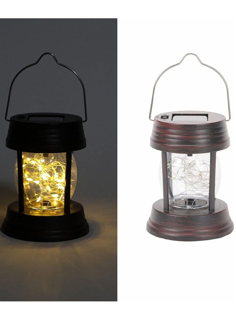Solar Lantern Outdoor Hanging Garden Lantern Waterproof LED Decorative Light for Garden, Landscaping, Path, Yard, Driveway (Vintage Lamp)  - Image 1