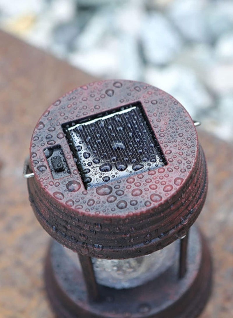 Solar Lantern Outdoor Hanging Garden Lantern Waterproof LED Decorative Light for Garden, Landscaping, Path, Yard, Driveway (Vintage Lamp)  - Image 3