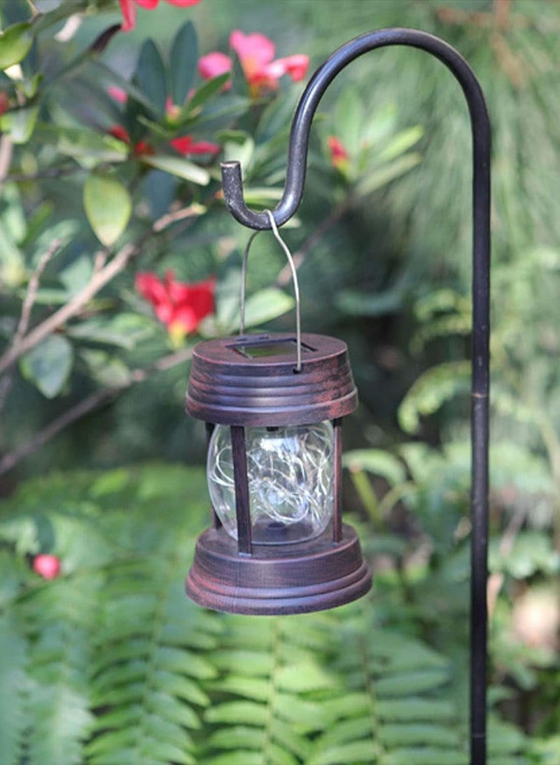 Solar Lantern Outdoor Hanging Garden Lantern Waterproof LED Decorative Light for Garden, Landscaping, Path, Yard, Driveway (Vintage Lamp)  - Image 2