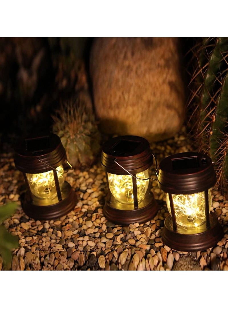 Solar Lantern Outdoor Hanging Garden Lantern Waterproof LED Decorative Light for Garden, Landscaping, Path, Yard, Driveway (Vintage Lamp)  - Image 4