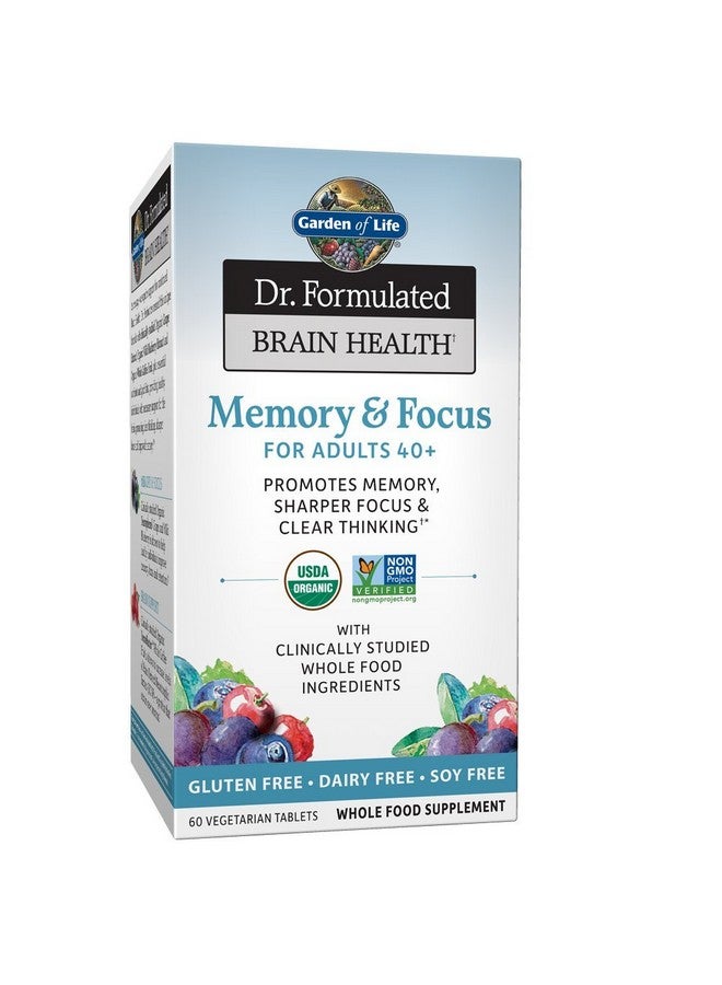 Garden of Life Dr. Formulated Brain Health Memory & Focus for Adults 40+, 60 Count - Image 1