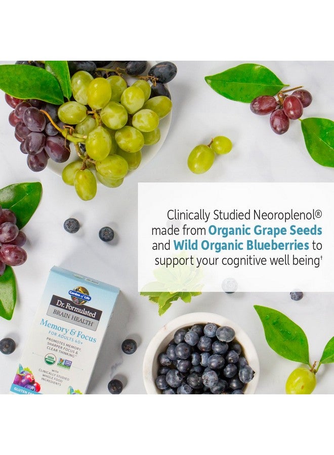 Garden of Life Dr. Formulated Brain Health Memory & Focus for Adults 40+, 60 Count - Image 2