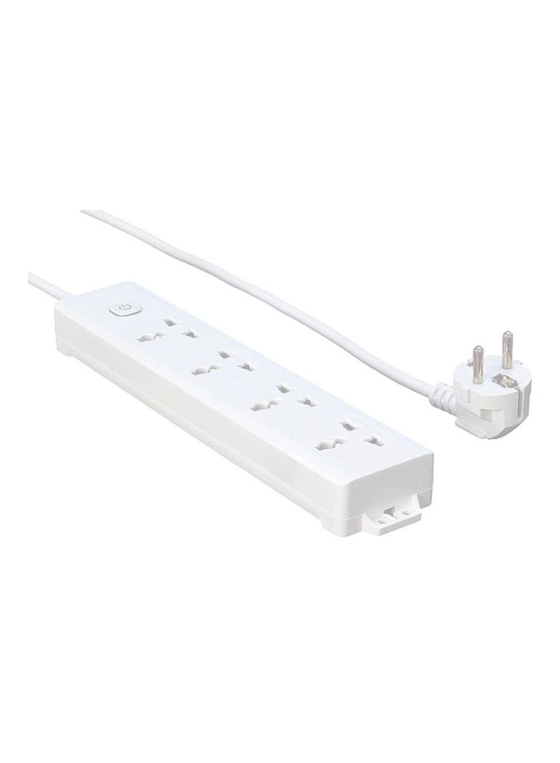 آي تل مشترك كهرباء ISF-1421W بـ4 فيش كهربائية ومفتاح فردي من اي تل مقاس 3×0.75×3 متر - ابيض