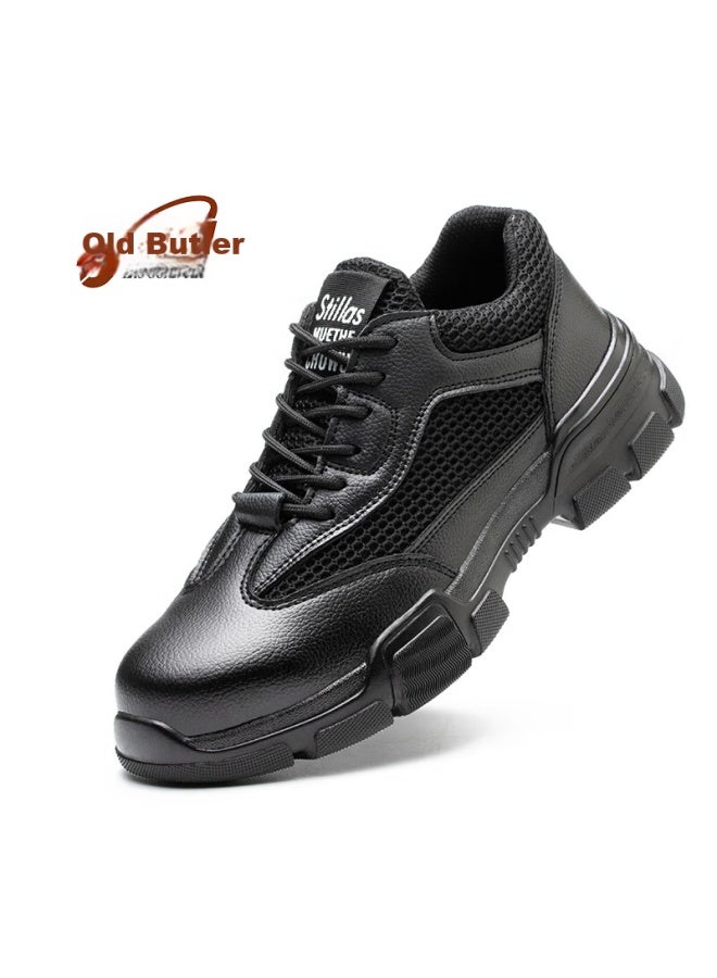 Old housekeeper Butler Men'S Breathable Steel Toe Anti-Smashing Anti-Stabbing Ultra-Light Comfortable Work Safety Shoes La Protective Function Shoes Wear-Resistant Size 45 - Image 5