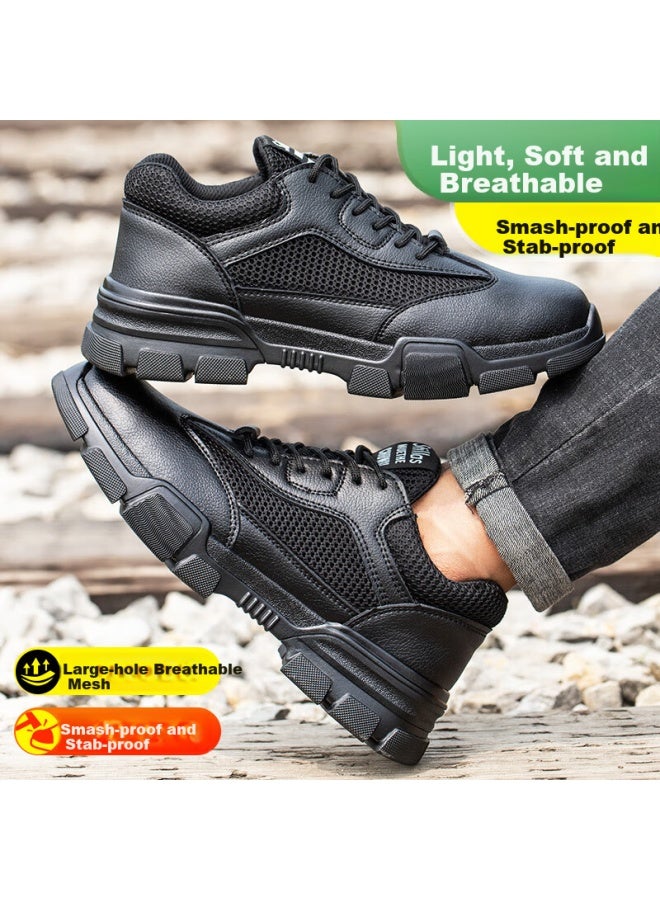 Old housekeeper Butler Men'S Breathable Steel Toe Anti-Smashing Anti-Stabbing Ultra-Light Comfortable Work Safety Shoes La Protective Function Shoes Wear-Resistant Size 45 - Image 4