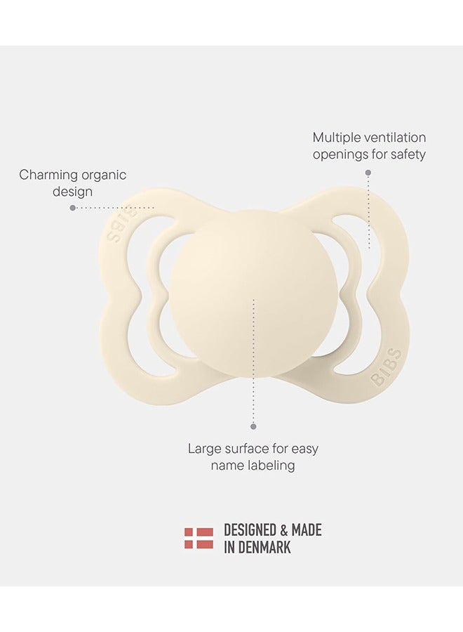 BIBS 2 - Pieces Supreme Silicone Pacifier For 6+ Months Toddlers , Size 2, Cloud/Steel Blue - Image 4