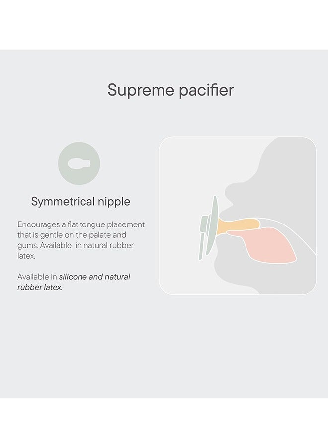 BIBS 2 - Pieces Supreme Silicone Pacifier For 6+ Months Toddlers , Size 2, Cloud/Steel Blue - Image 5