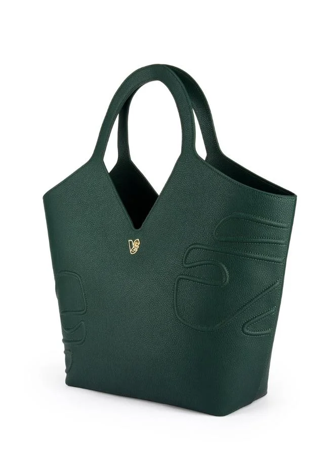 Veganologie Maze Tote Bag in Green Made from 18 Recycled Bottles