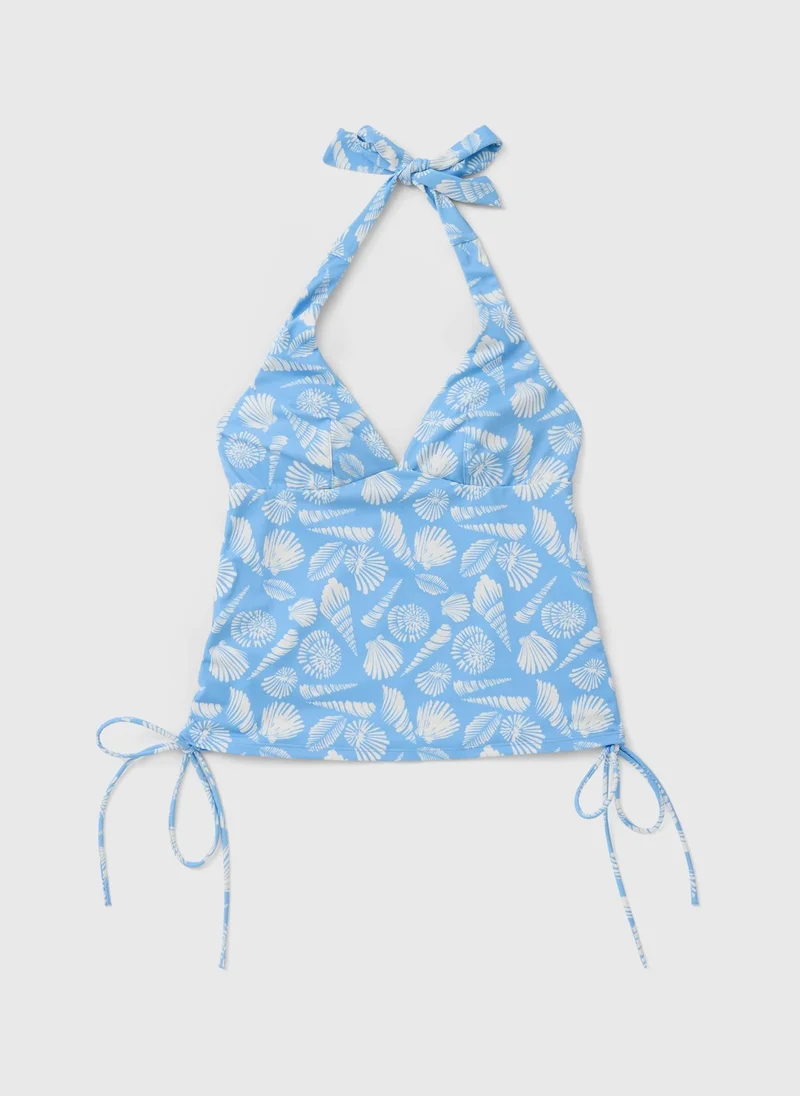 Matalan Blue Pale Blue Shell Print Tankini Top for Women | Best Price UAE