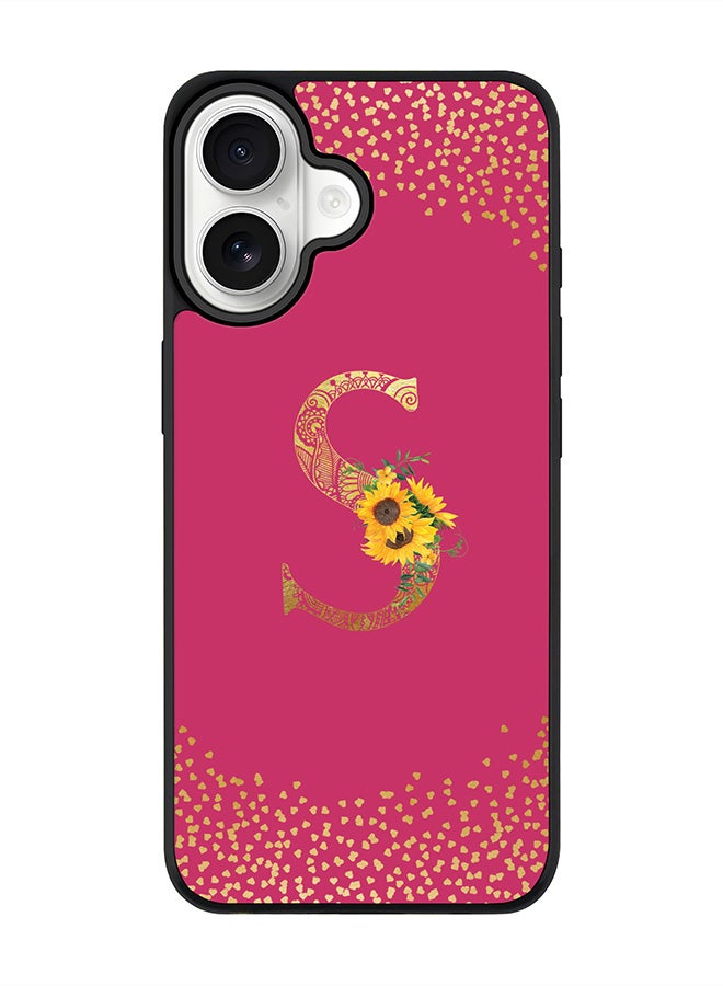Stylizedd iPhone 17 Case, [Compatible with MagSafe] Slim Magnetic cover Phone Case iPhone 17 -Custom Floral Monogram - S ( Deep Pink ) - Image 1