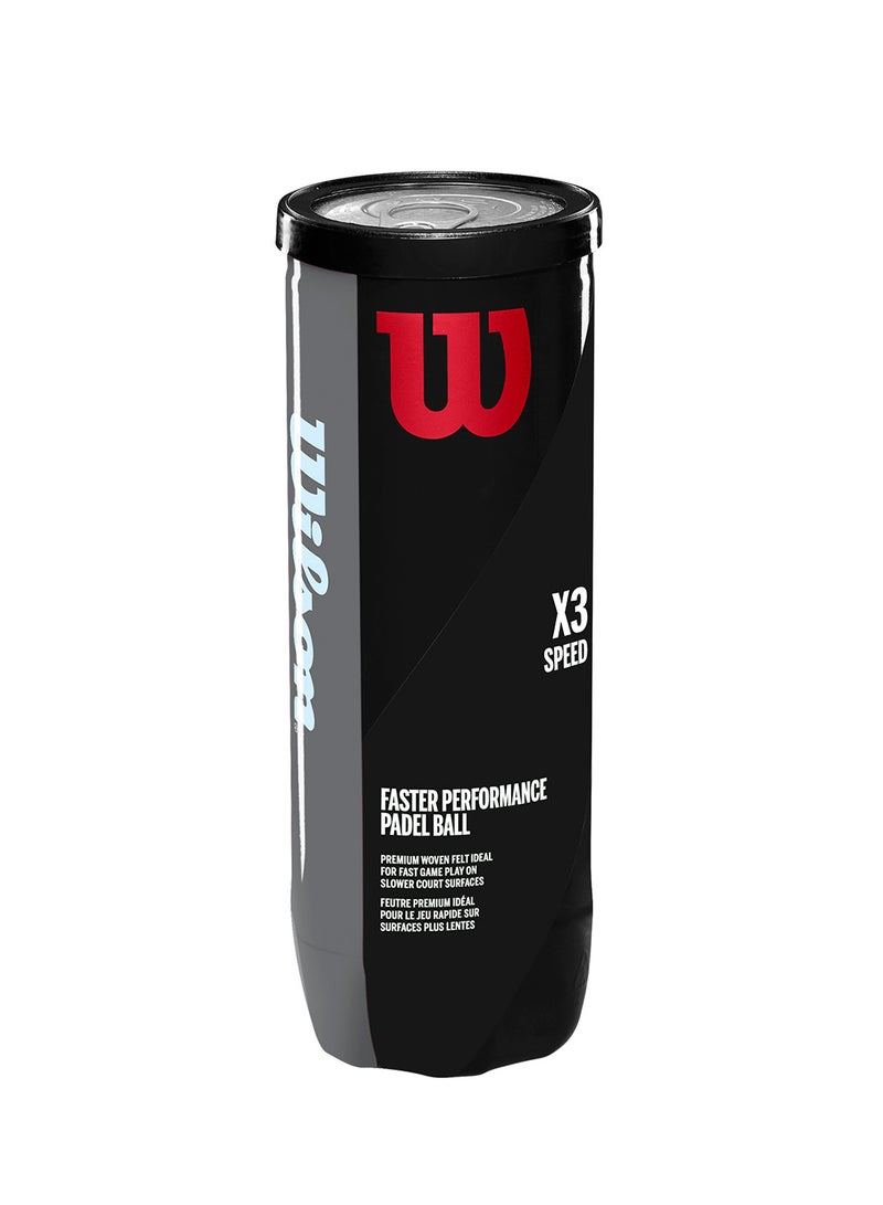 Wilson Padel X3 Speed Yellow Balls - 3 Ball Can - Image 2