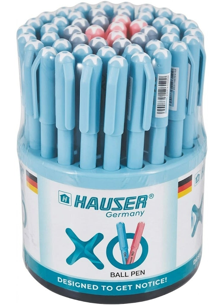Hauser XO 0.7mm Ballpoint Pens - 50-Pack (Blue, Black, Red) for smooth lines and comfortable writing. Multi-colored for schools and offices. Smear-proof. - Image 1
