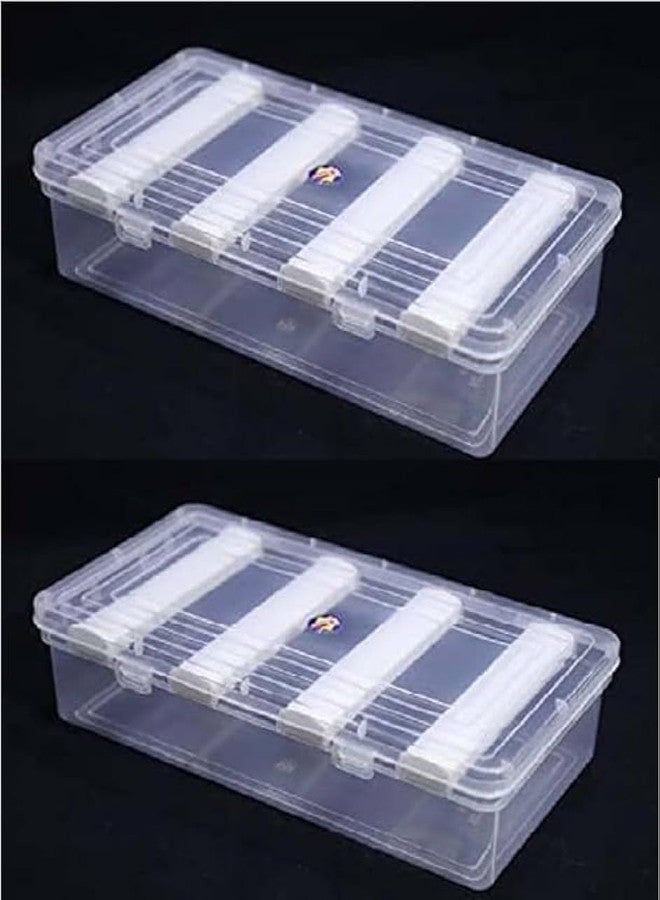 VILOMP 4 Rod Bangle Box For Women, Boxes For Storage Plastic Big Size, Jewellery Box For Travelling,Bride, Portable Chudi Organizer For Travel, Transparent Organise (SET OF 2) - Image 1