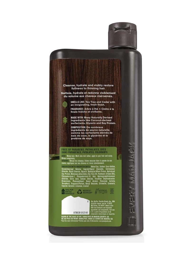 Every Man Jack Every Man Jack 2-in-1 Tea Tree + Cedar Shampoo + Conditioner - Thicken, Cleanse, and Hydrate Hair with Coconut, Aloe, Tea Tree Oil - Naturally Derived and No Harmful Chemicals - 24oz -1 Bottle  - Image 5